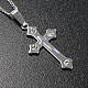 Cross pendant, trefoil in metal with rhinestones and chain s2