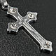 Cross pendant, trefoil in metal with rhinestones and chain s3