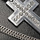 Cross pendant, classic in metal with rhinestones and chain s4