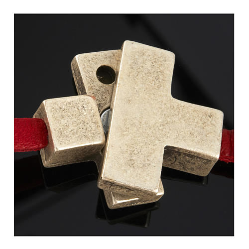 Collier croix métal cuir Medjugorje 4
