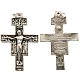 Pendiente cruz San Damiano metal plateado 4,2cm alto s1