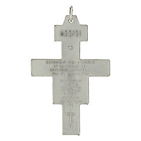 Saint Damien cross pendant, silver metal 5.8cm