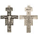 Wisiorek krzyż święty Damian metal posrebrzany 5,8cm s1