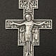 Saint Damien cross pendant, silver metal 5.8cm s2