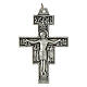 Pendente croce San Damiano metallo argentato h 8,5 cm s1