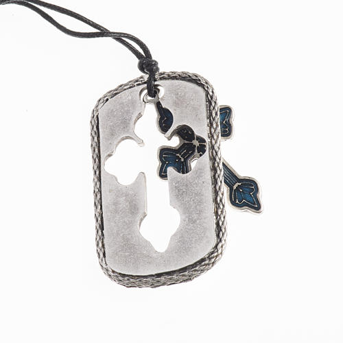 Cross pendant, light blue enamel 2