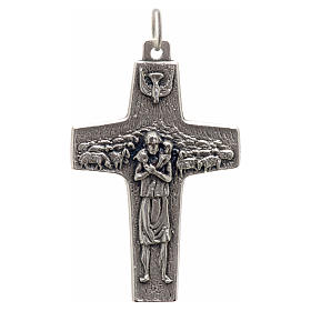 Pendente croce Papa Francesco metallo 4x2.5 cm