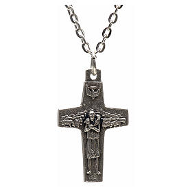 Collier croix Pape François métal 3x1,6 cm