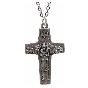 Collar metal Cruz Papa Francisco 4x2,5 cm