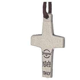 Colar cruz Papa Francisco metal 2x1,4 cm com fio