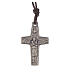 Collier croix Pape François 2,8x1,8 cm corde s1