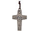 Collier croix Pape François 5x3,4cm corde s1