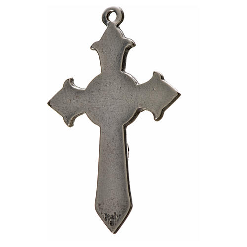 Croix avec pointes Saint Esprit 7x4,5 zamac émail blanc 2