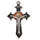 Holy Spirit pointed cross 7x4.5cm in zamak, black enamel s1