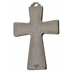 Kreuz heiligen Geist Zama Metall weissen Emaillack 5x3,5cm