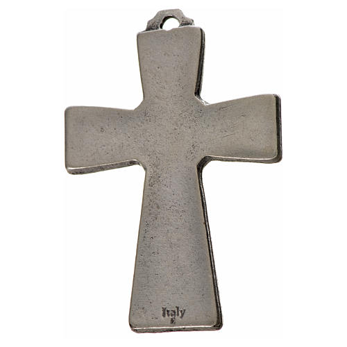 Kreuz heiligen Geist Zama Metall weissen Emaillack 5x3,5cm 2