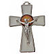 Kreuz heiligen Geist Zama Metall weissen Emaillack 5x3,5cm s1