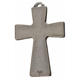 Holy Spirit cross 5x3.5cm in zamak, white enamel