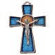Kreuz heiligen Geist Zama Metall blauen Emaillack 5x3,5cm s1