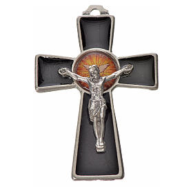 Holy Spirit cross 5x3.5cm in zamak, black enamel