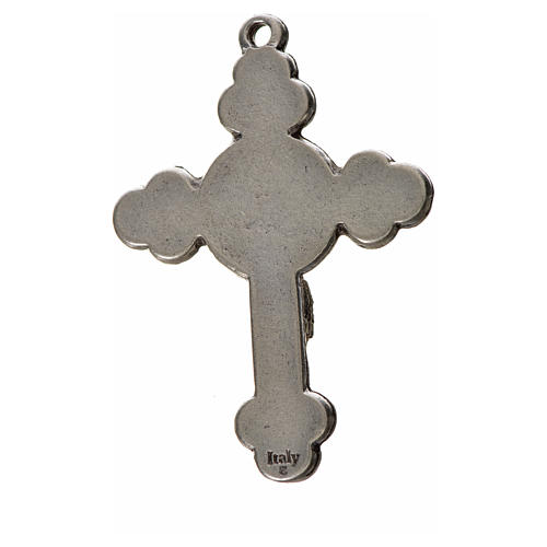 Croix trilobée Saint Esprit 4,8x3,2 zamac émail blanc 2