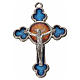 Croix trilobée Saint Esprit, 4,8x3,2 zamac émail bleu s1