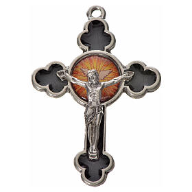 Croix trilobée Saint Esprit, 4,8x3,2 zamac émail noir