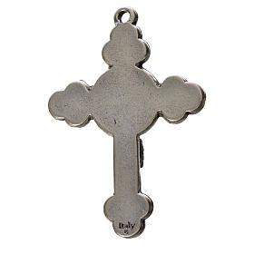 Holy Spirit trefoil cross 4.8x3.2cm in zamak, black enamel