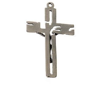 Stilisierten Kreuz Anhänger versilberten Zama Metall