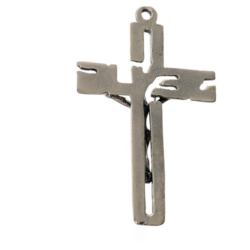 Wisiorek krzyż stylizowany zama posrebrzany 2