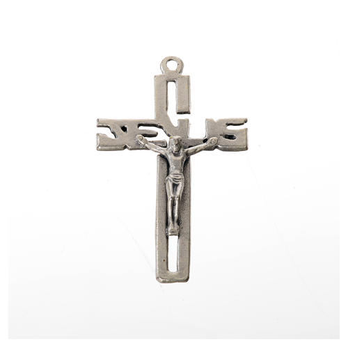 Pingente crucifixo estilizado zamak prateado 1