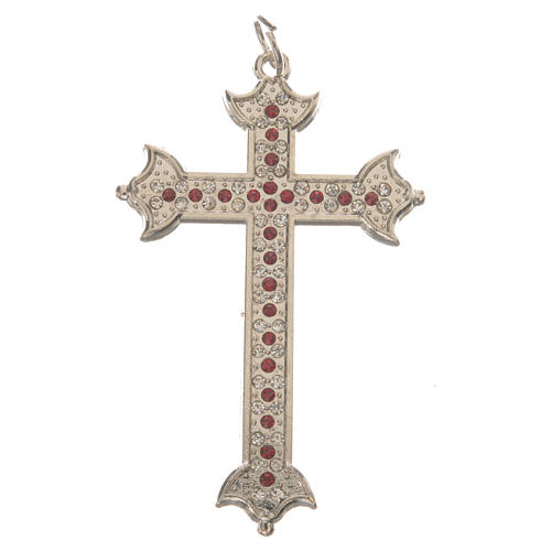Croix en métal et strass 7 cm 1
