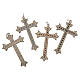 Krzyż z metalu i kryształków 7cm s2