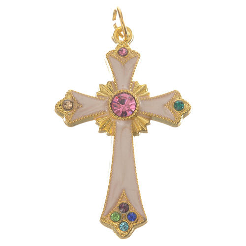 Pendant cross in gold metal 1