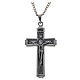 Crucifix et collier en acier 4x2 cm s1