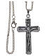 Crucifix et collier en acier 4x2 cm s2