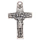 Pendant cross with incision of a shepherd with a sheep in antique silver with galvanic plating s1