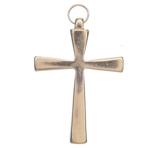 Gold metal cross varnished in red 7 cm 2