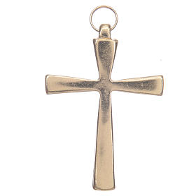 Gold metal cross varnished in red 7 cm