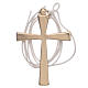 Cross in gold metal varnished in white with cord 7 cm s2