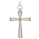 Cross in gold metal varnished in white with cord 7 cm s1