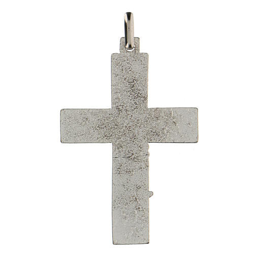 Pendentif en forme de croix avec arbre de la vie bleu 5 cm zamak 2