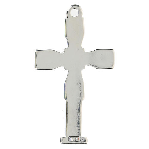Croix pendentif avec mosaïque couleur argent 7 cm zamak 3