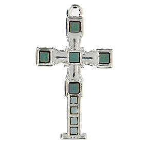  Cross pendant with silver mosaic 7 cm zamak