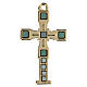 Kreuz-Anhänger, Einlagen in Mosaikeffekt, aus Zamak vergoldet, 7 cm s1