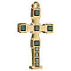 Pendentif croix avec mosaïque couleur or 7 cm zamak s2