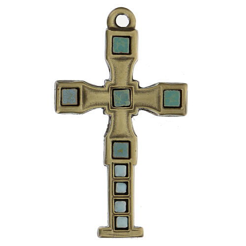 Antique bronze cross-shaped pendant 7 cm zamak 1