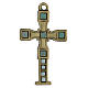 Croce pendente con mosaico color bronzo antico 7 cm zama s1