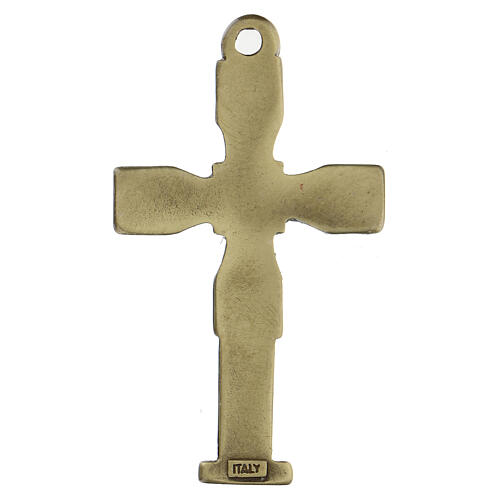  Cross pendant with antique bronze mosaic 7 cm zamak 3