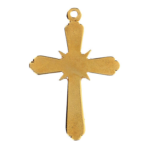 Croix pendentif dorée strass strass 3